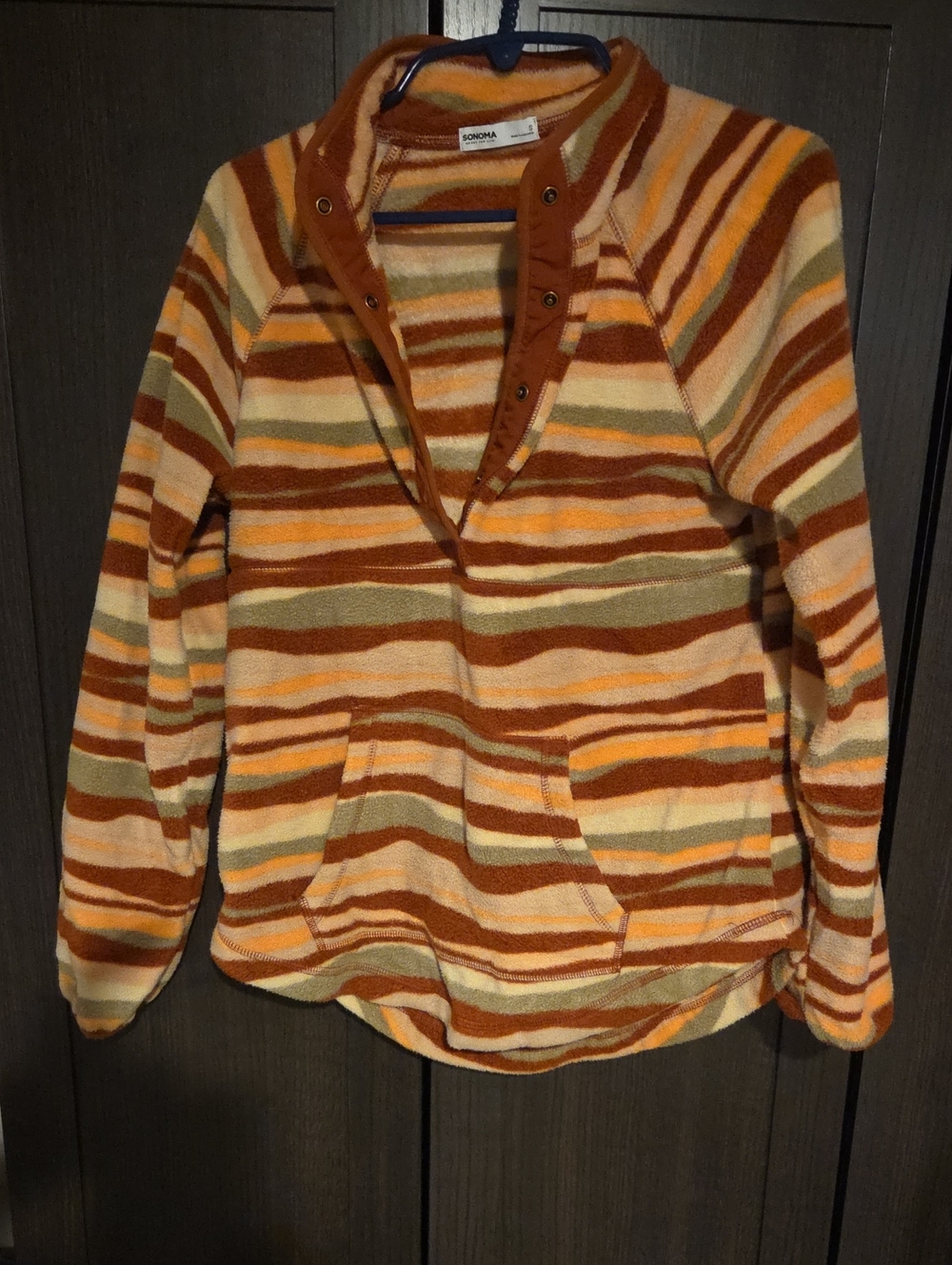 Sonoma Striped Cowl Pullover Sweater - Rust, Cream, Olive, Tan